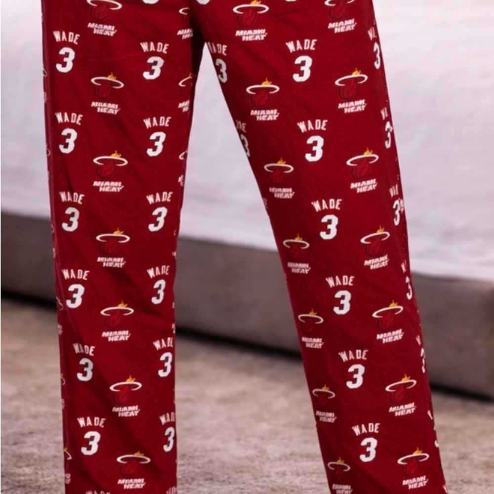 Miami Heat Dwyane Wade #3 Pajama Pants Red‎ NBA Lounge Men’s Large